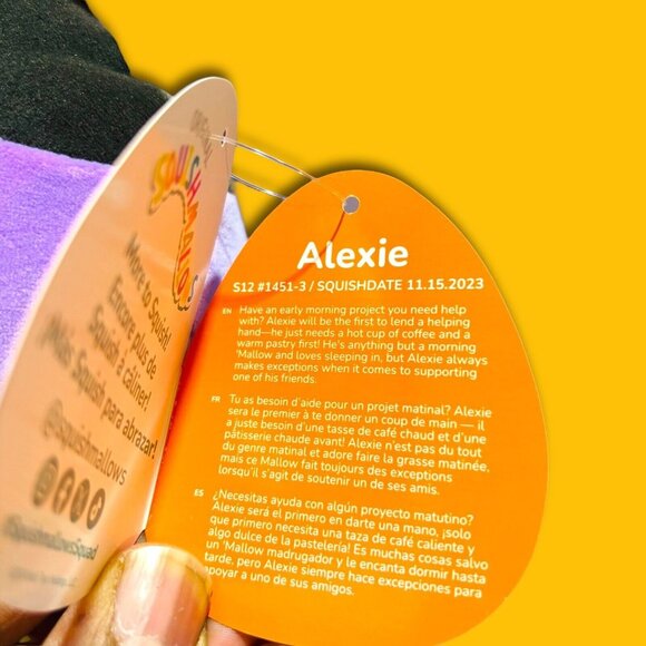 Squishmallow Alexie Purple Black Cow Holding Candy Corn 14 Inch Halloween Plush! - Picture 7 of 10